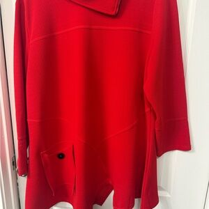 Elegant Red Women's Tunic Top